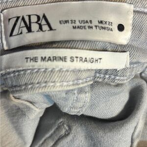 Zara Light Gray Marine Straight Jeans